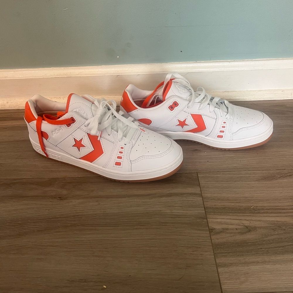 Converse as pro White and Orange High-Tops shoes men’s 9 - Picture 2 of 8